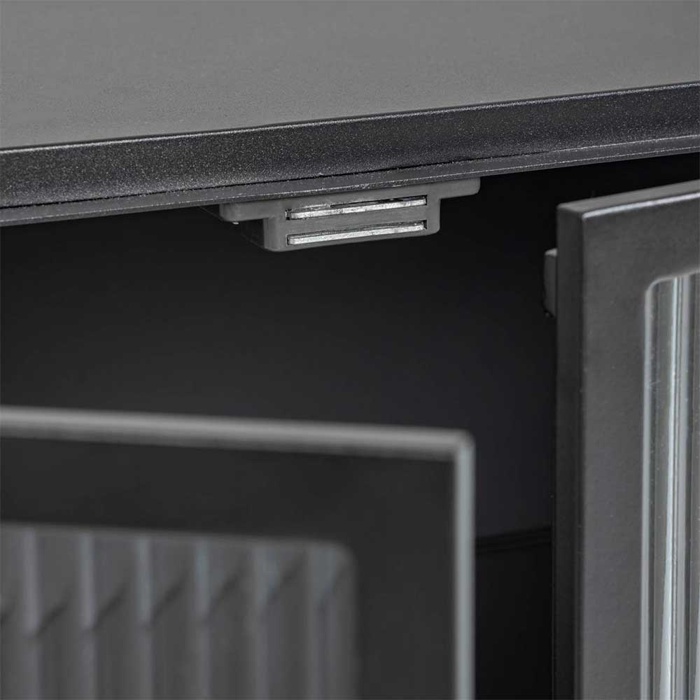 Glastüren Sideboard Sovi Metall Schwarz 4 türig