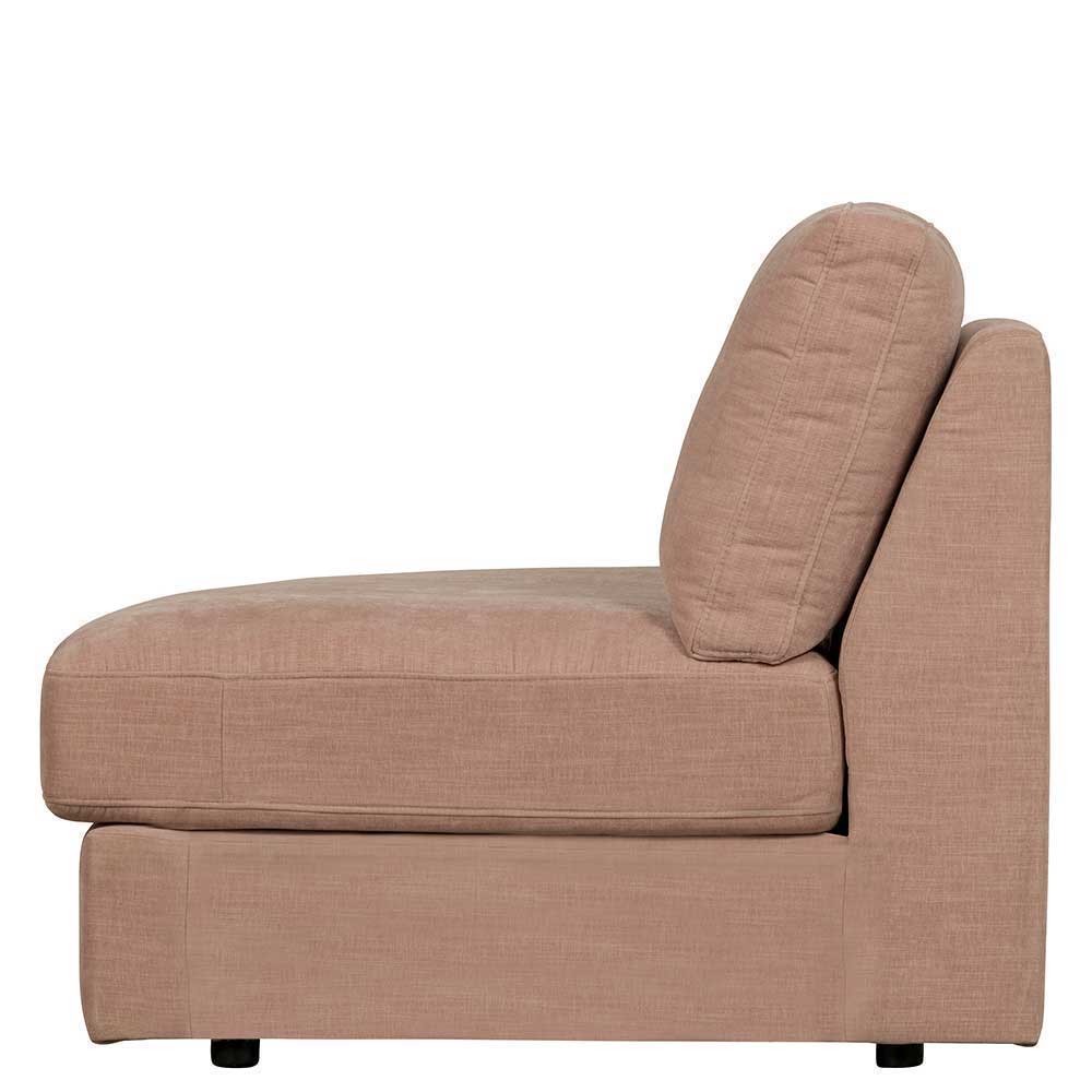 Rosa Dreisitzer Couch Oktamian - Modulsofa mit Armlehne