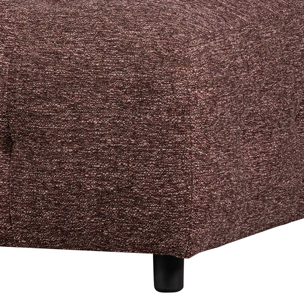 Couchhocker für Modulsofa Rasfera in Mauve meliert aus Strukturstoff