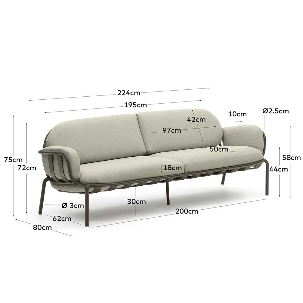 Outdoor Lounge Sofas Angoro aus Aluminium und Webstoff