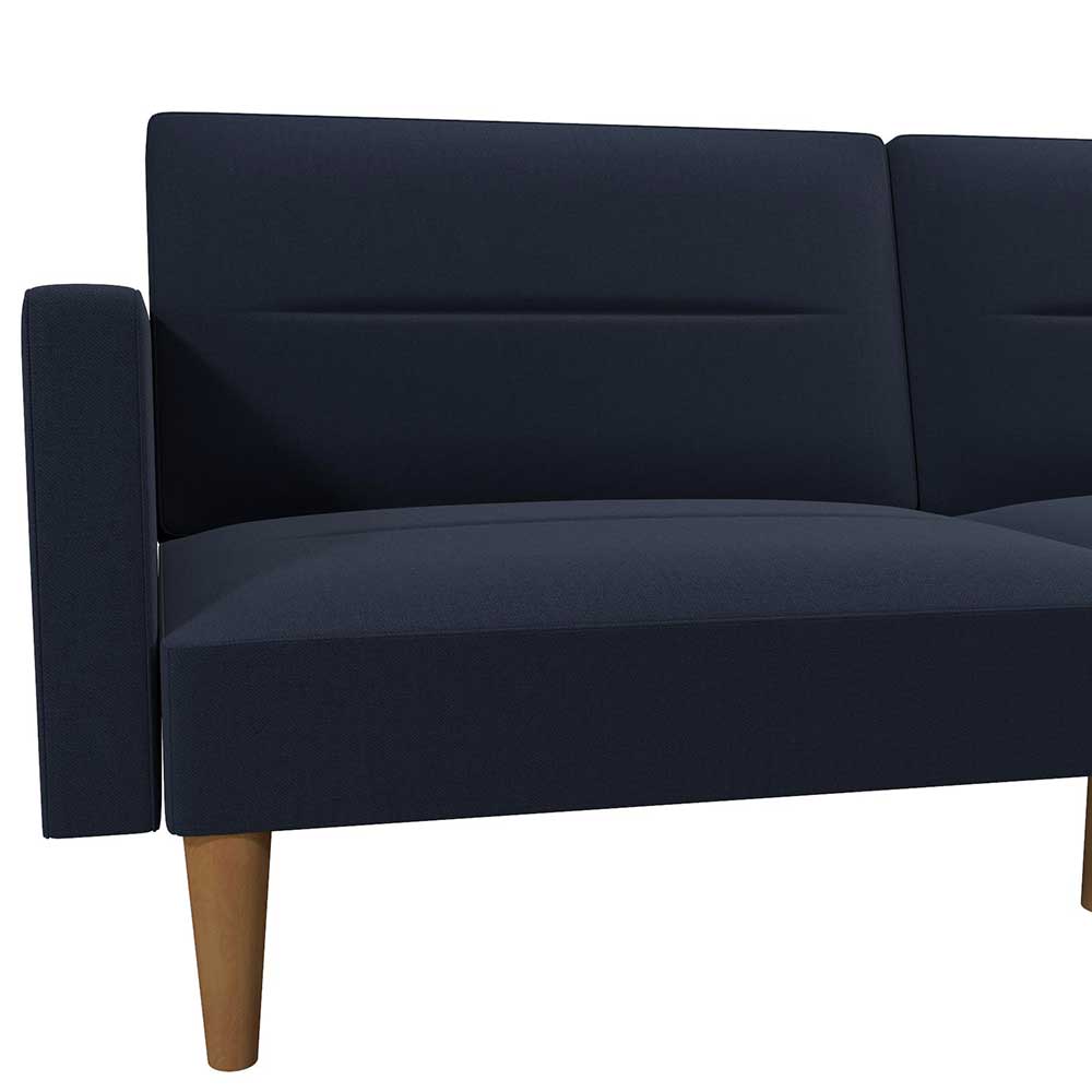 Dunkelblaues Schlafsofa Secilia mit Rücken Klappmechanik 204 cm breit