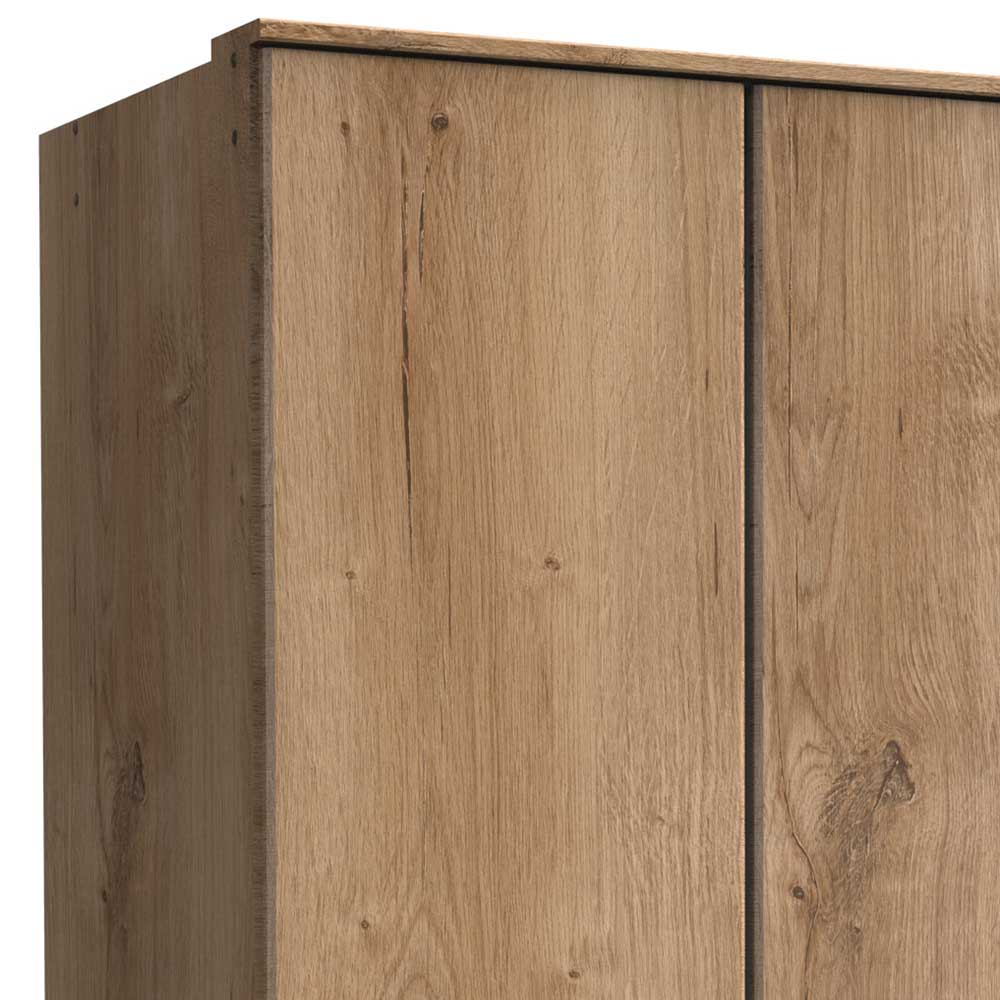 Kleiderschrank mit Schubladen Zeanno in Plankeneiche Holzoptik Made in Germany