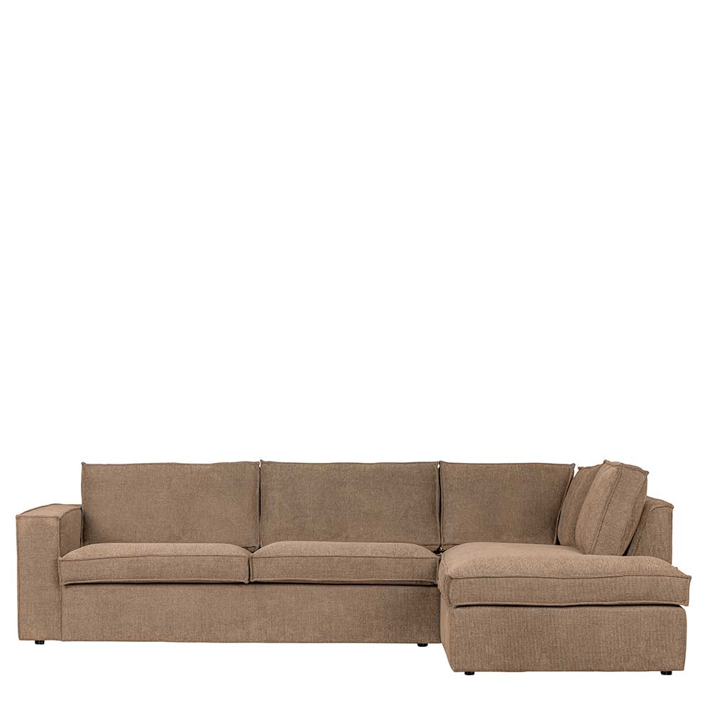 Wohnzimmercouch Prattl in Hellbraun Webstoff 42 cm Sitzhöhe