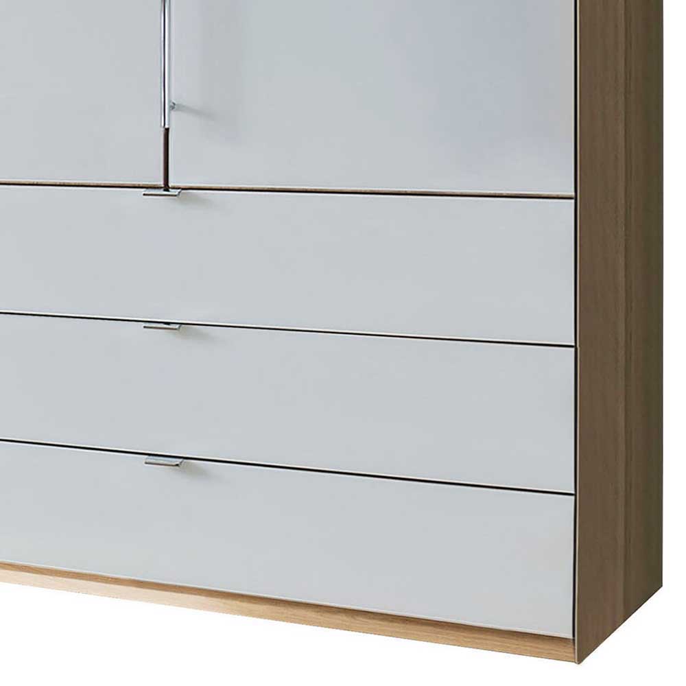 Falttüren Schlafzimmerschrank Waluva in Weiß und Eiche Bianco modern