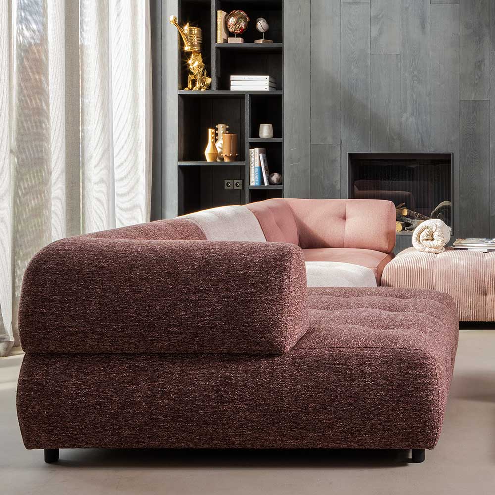 Sofa Element Modul Rasfera Mauve grob meliert aus Strukturstoff