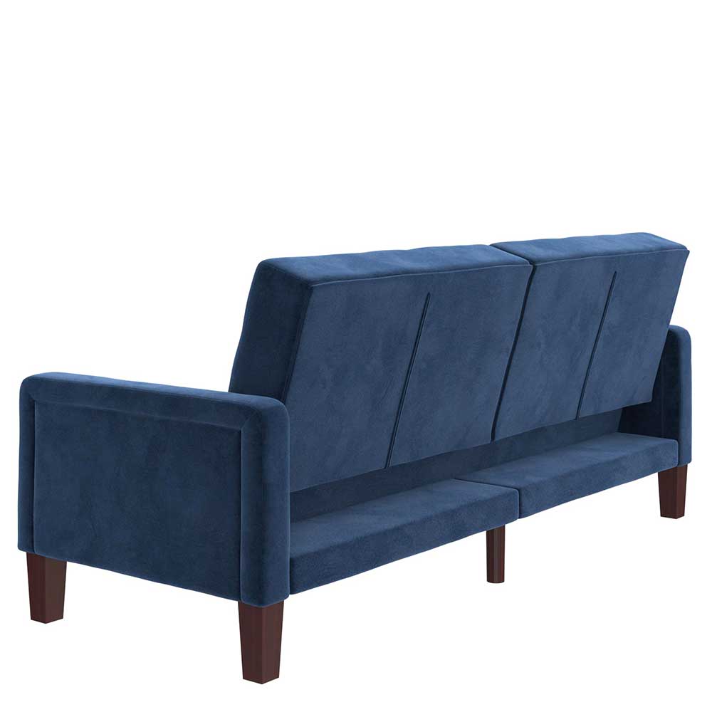 Blaues Doppelschlafsofa Duvianco aus Samt 200 cm breit