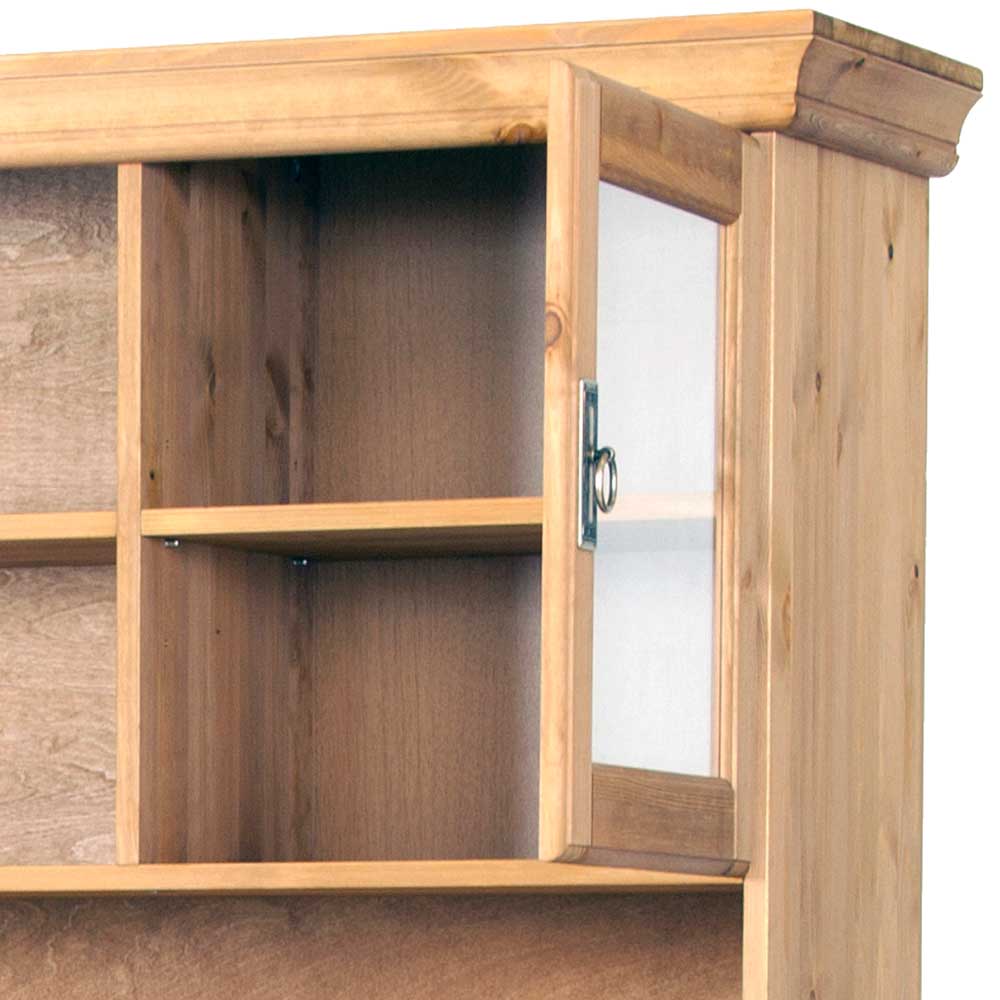 Buffetschrank Kiefer Viscinas 168 cm hoch mit Glastüren