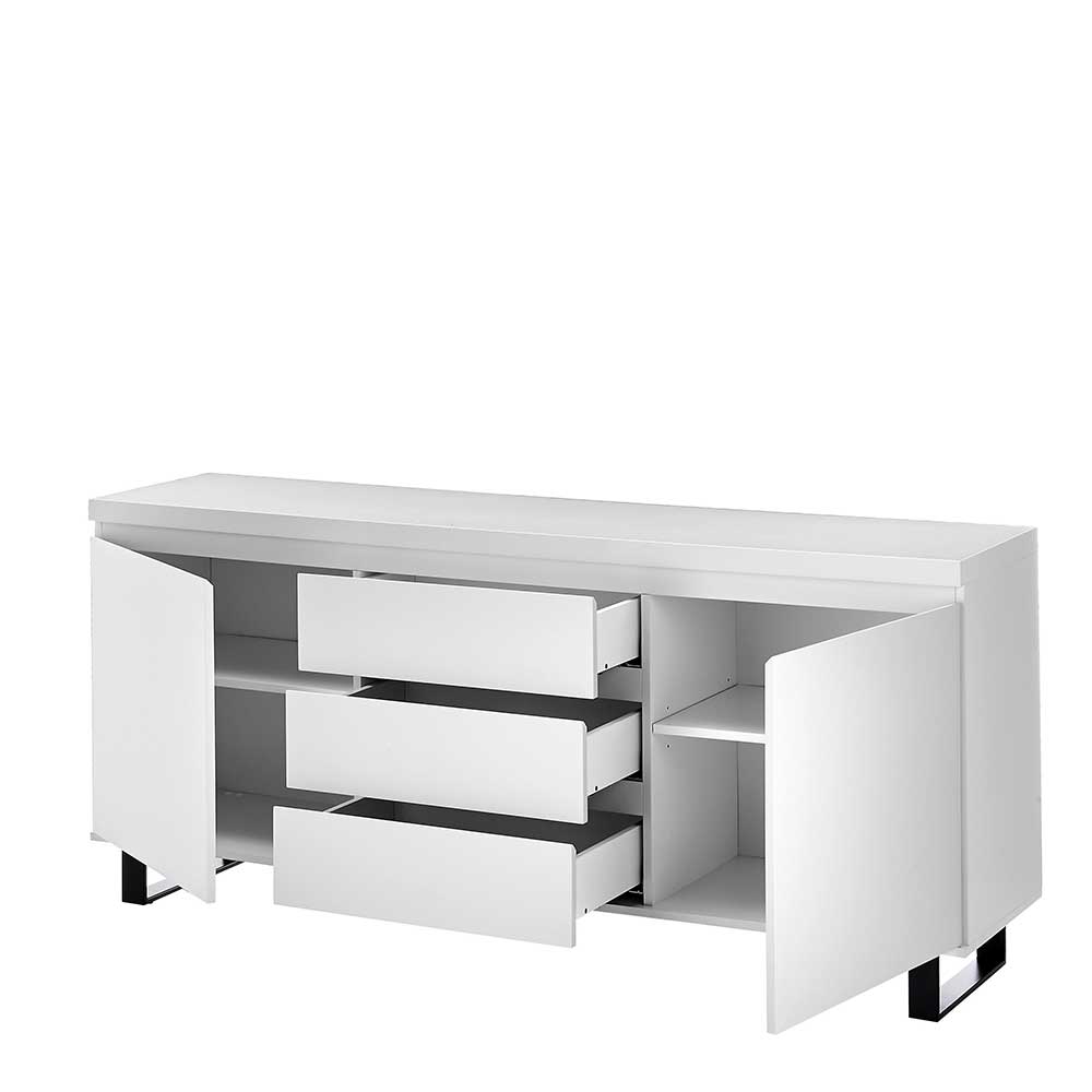 Sideboard Meho mit drei Schubladen in Weiß