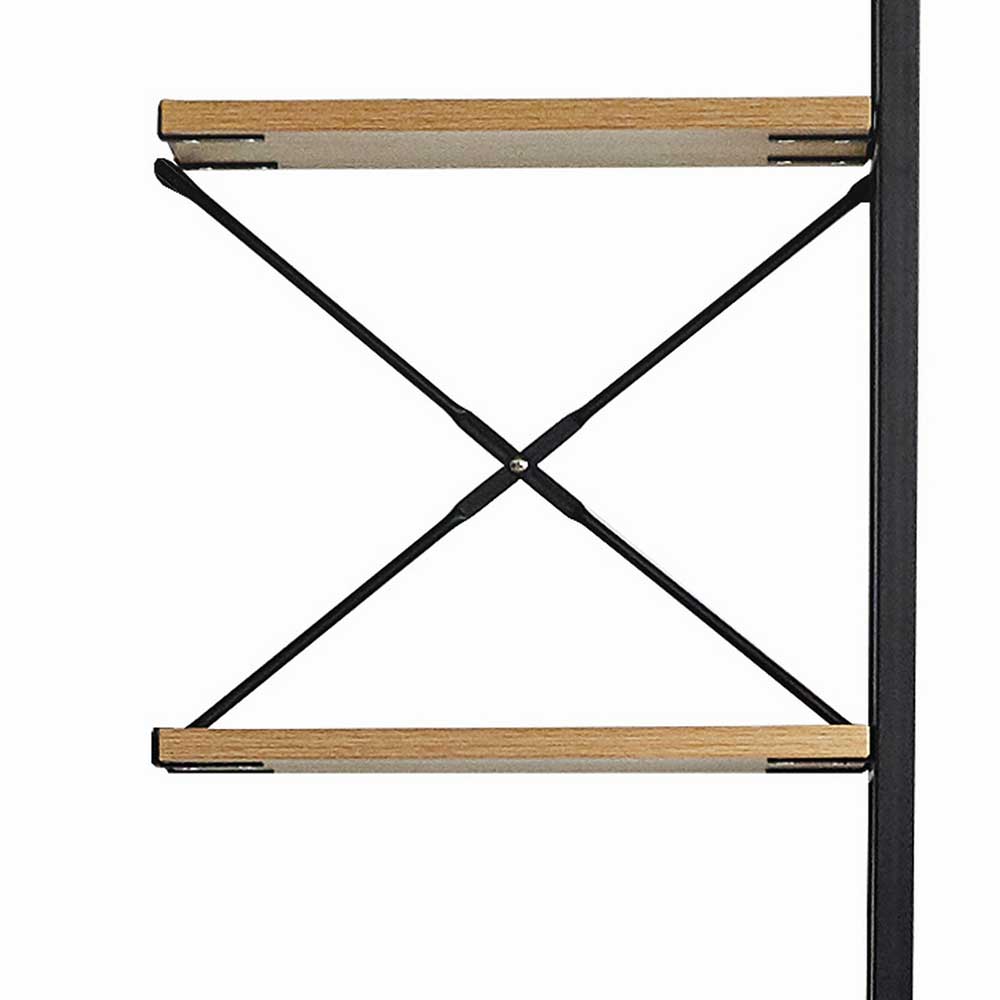 Kompaktgarderobe Laki in Schwarz und Akazienfarben im Loft Design