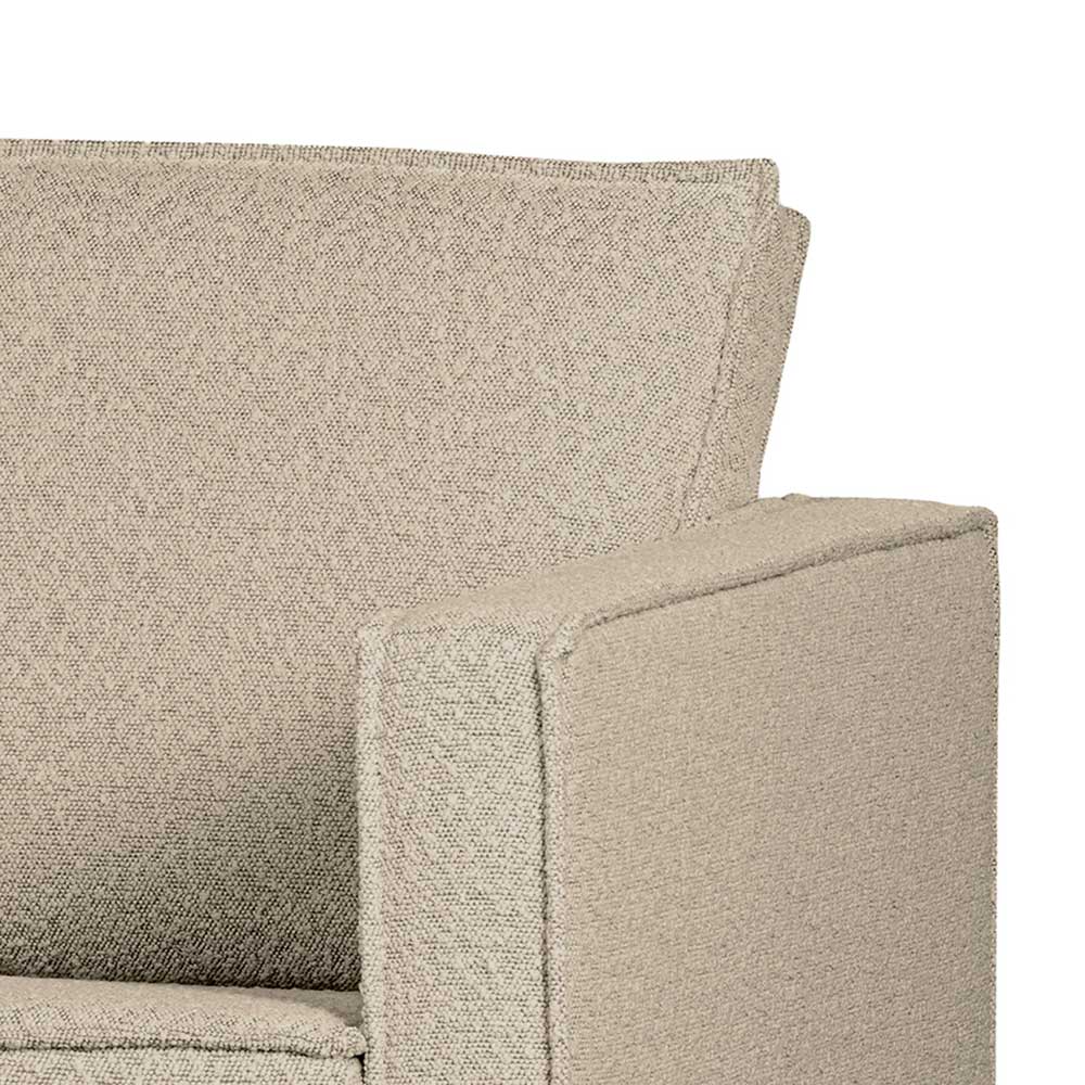 Zweisitzer Sofa Retrostil Catanias in Beige mit Vierfußgestell aus Metall