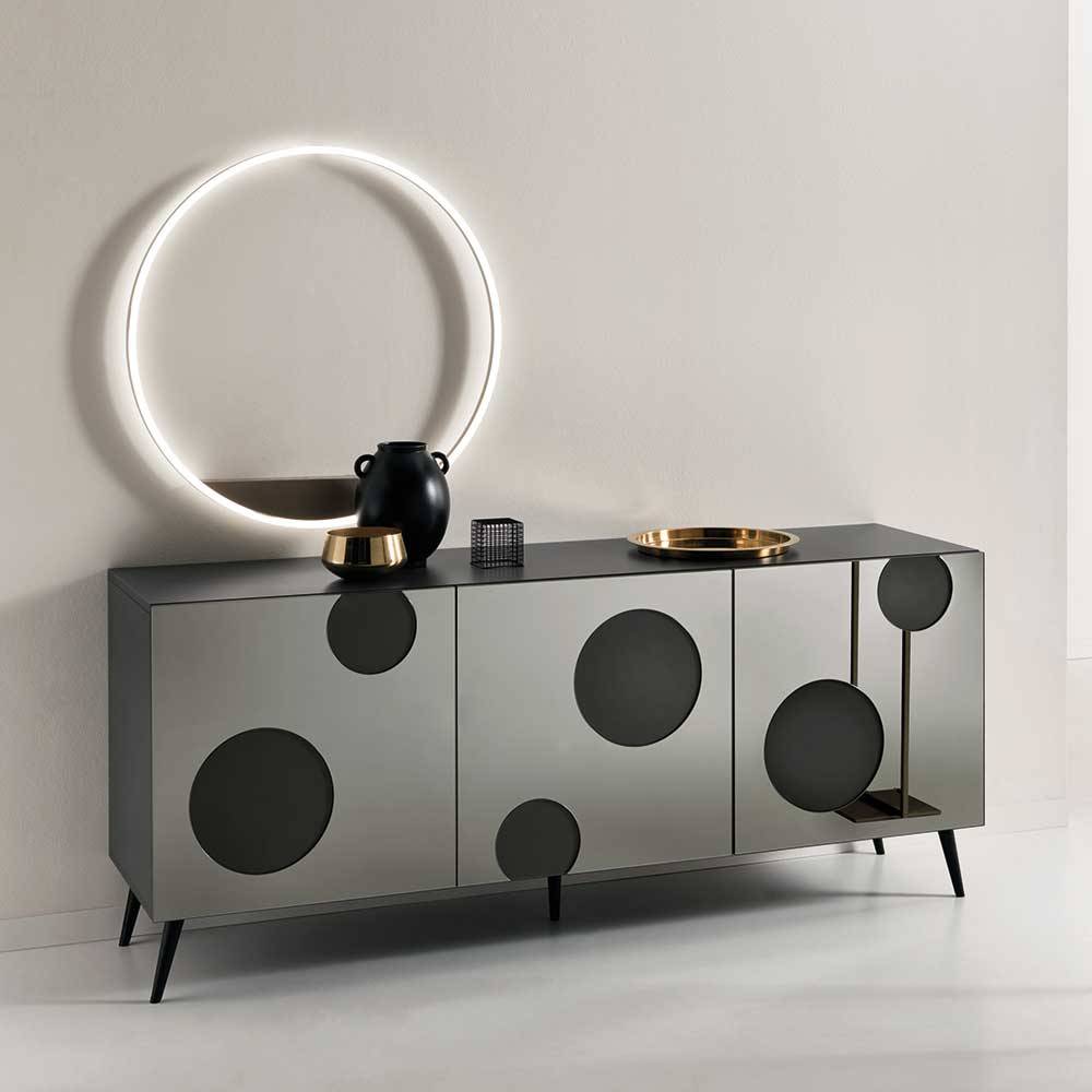 Sideboard Ilina in modernem Design mit Spiegelglas Front