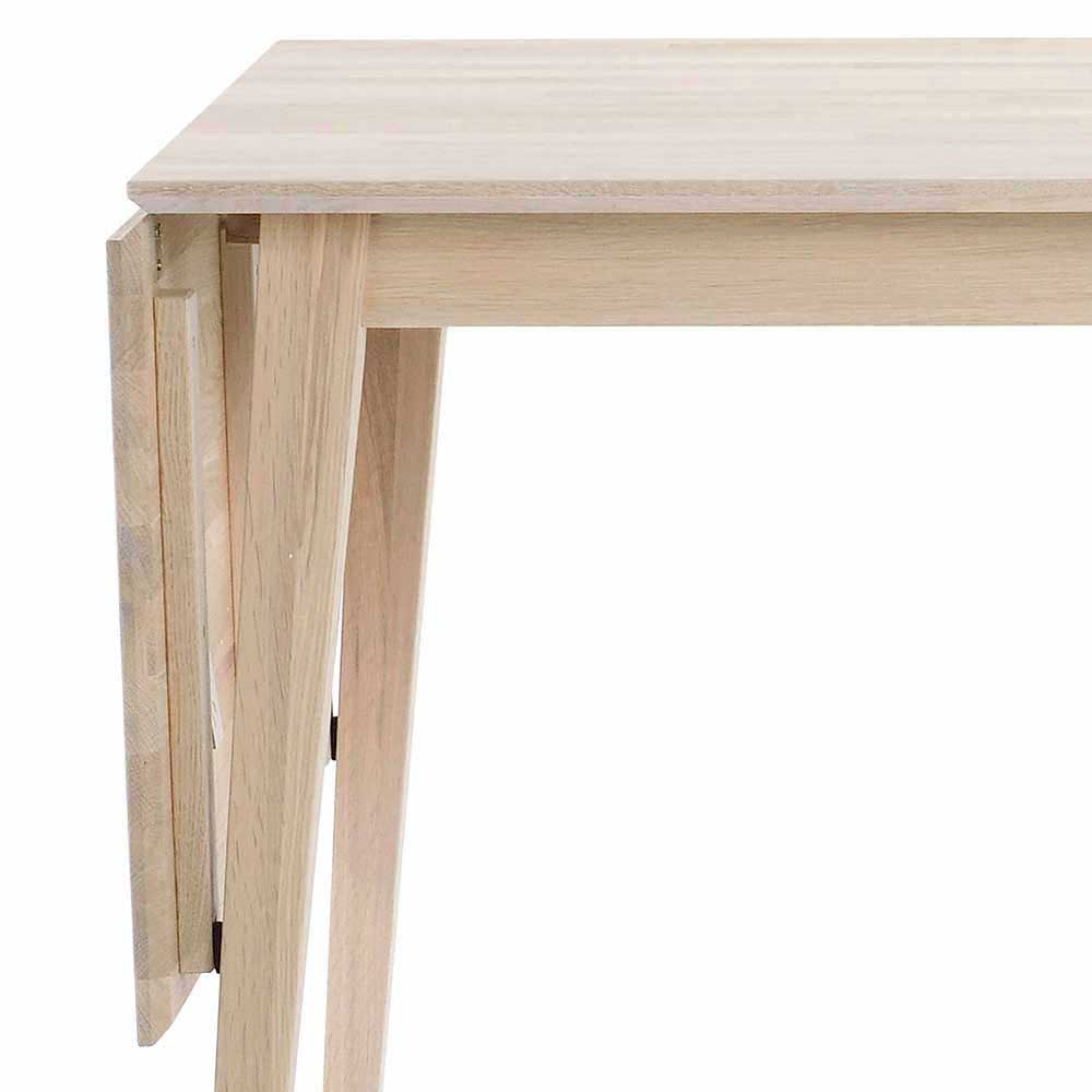 Essplatzgruppe Vurian vier Stühle Holz White Wash und Dunkelgrau (fünfteilig)