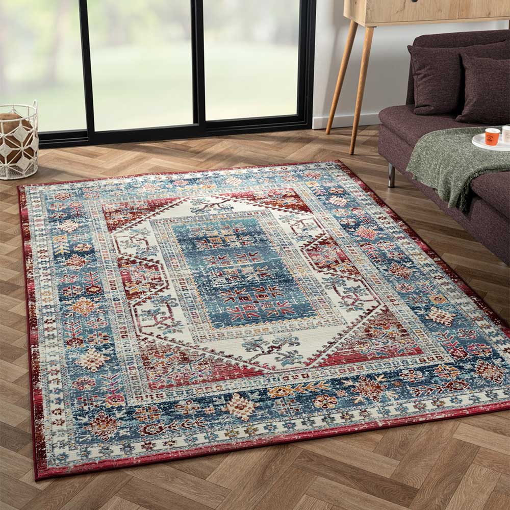 Teppich Vintage Look Kurzflor Miram 170x240 cm in Bunt