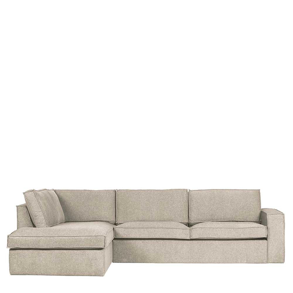 Skandi Design Ecksofa Malindo in Beigegrau 283 cm breit