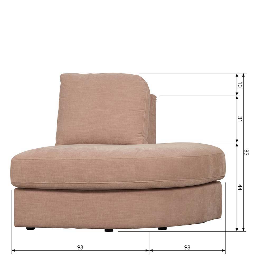 Rosa Modulsofa Oktamian in modernem Design mit vier Sitzplätzen