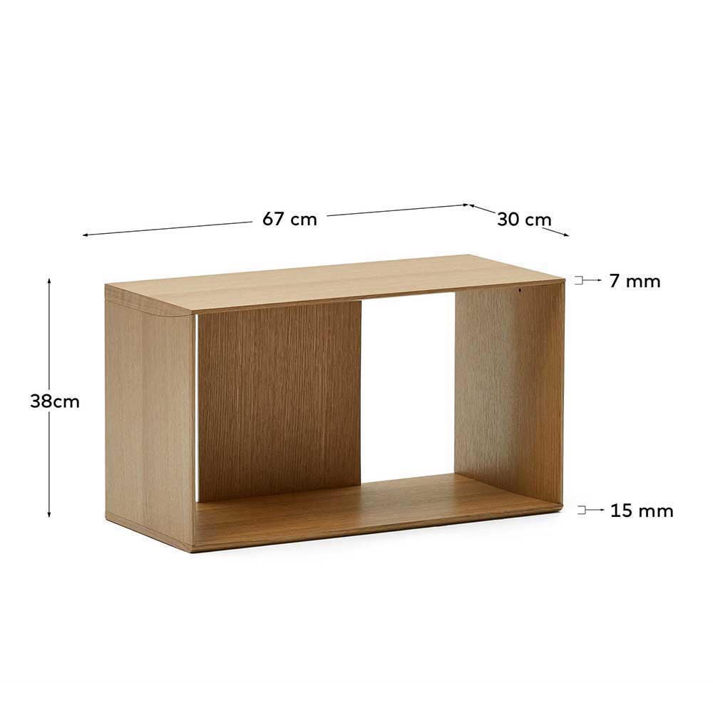 Modulares Bücherregal Kuta in Eichefarben - stapelbar (sechsteilig)