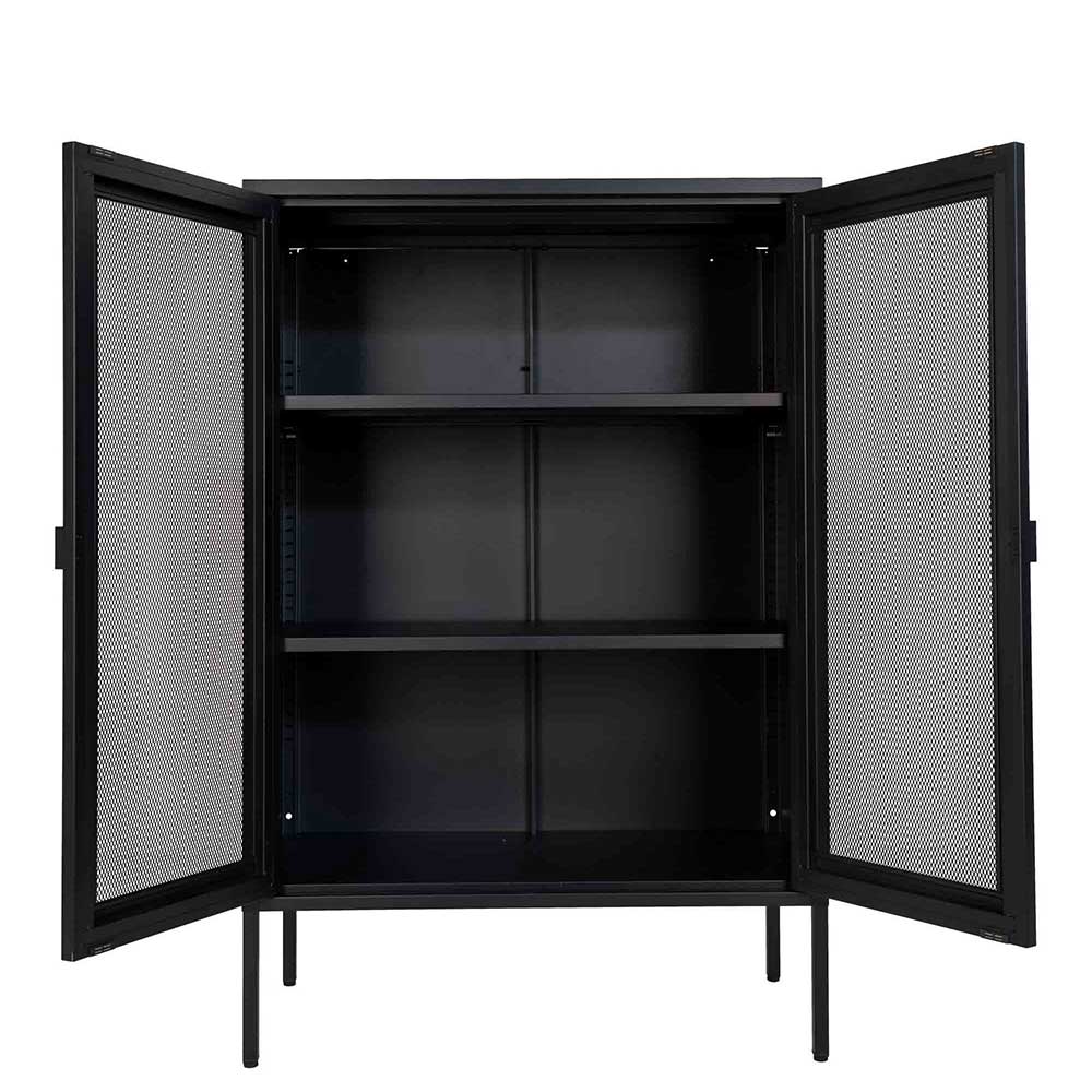 Wohnzimmervitrine Dresconio in Schwarz 80 cm breit