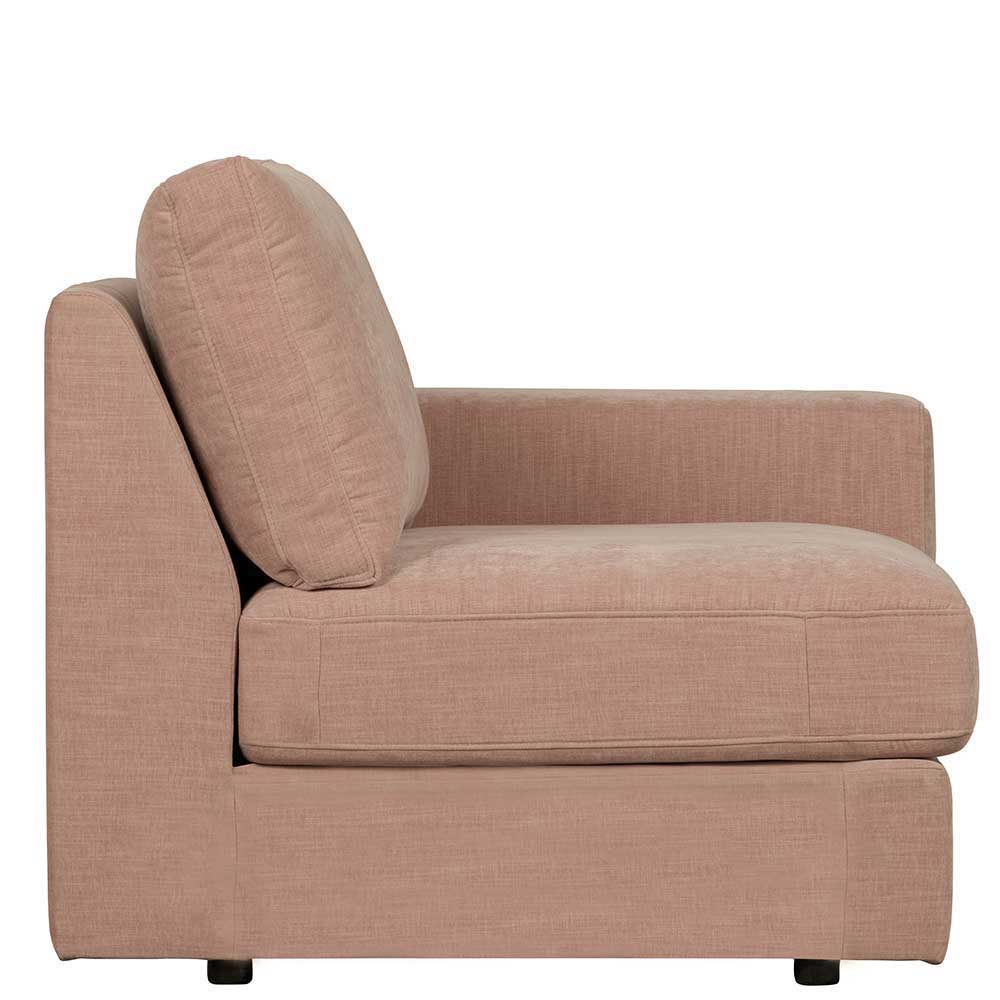 Rosa Dreisitzer Couch Oktamian - Modulsofa mit Armlehne