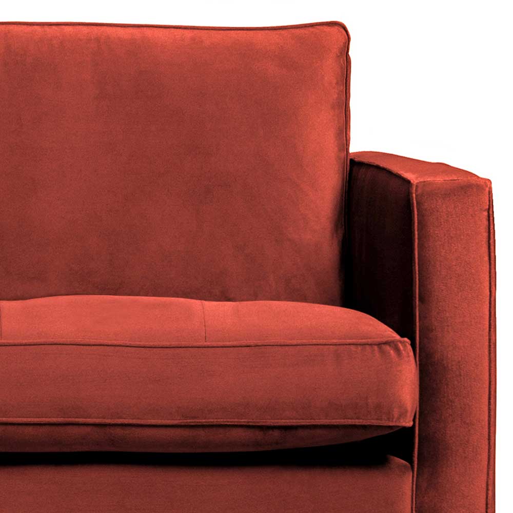 Wohnzimmer Couch Klasvan in Kastanienbraun Samt 230 cm breit