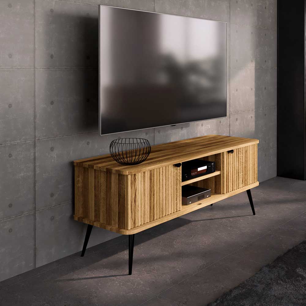 Fernseher Schrank Clantica aus Wildeiche Massivholz 144 cm breit