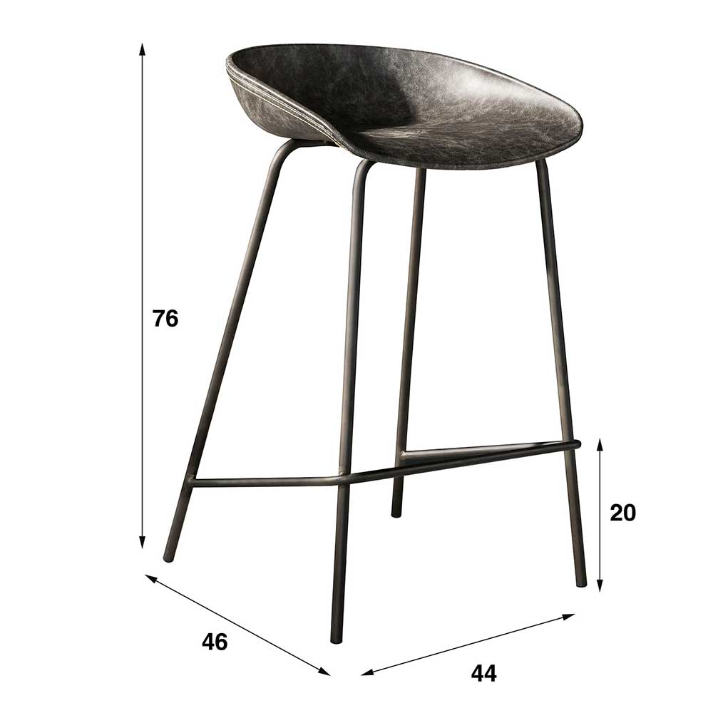 Bar Sitzhocker Apulias im Industrie Stil mit 64 cm Sitzhöhe (4er Set)