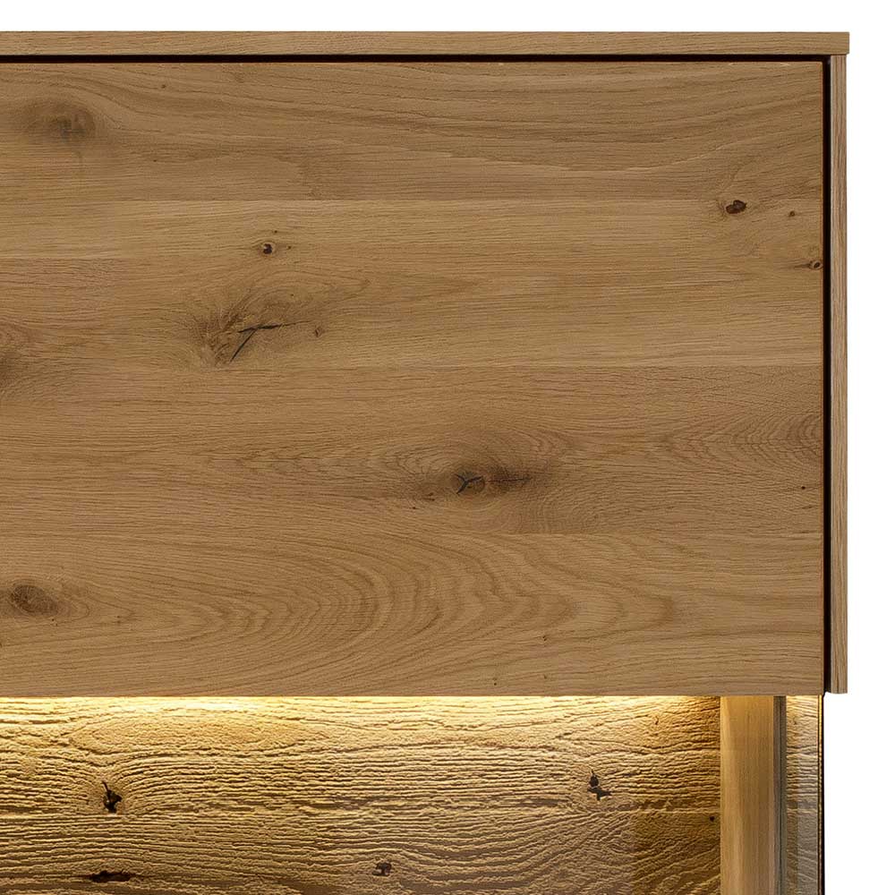 Wohnzimmer Highboard Klever aus Wildeiche Massivholz 103 cm breit