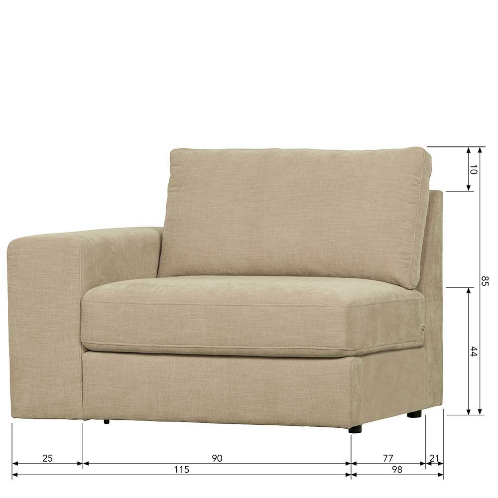 Zweisitzer Modulsofa Pilamonia in Beige - Rücken echt bezogen