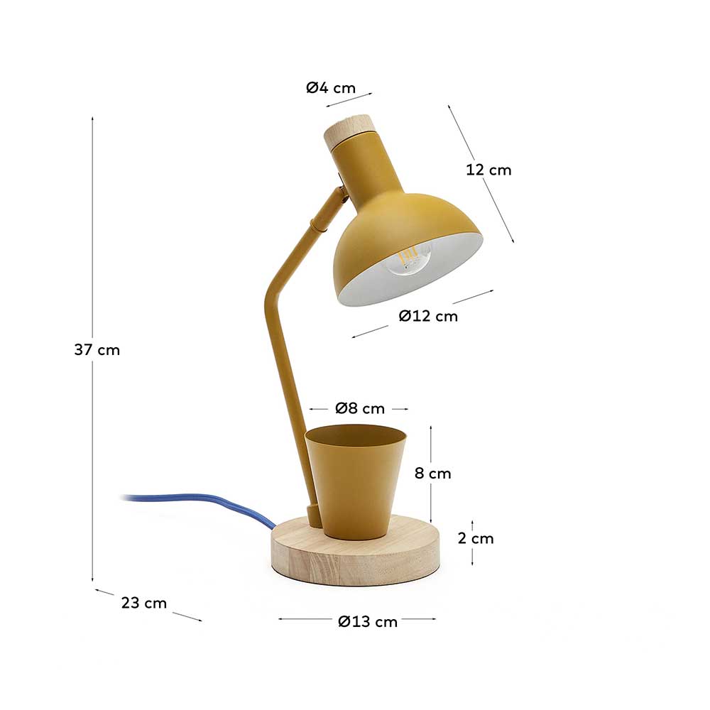 Schreibtischleuchte Badenea mit Stifthalter in Senfgelb