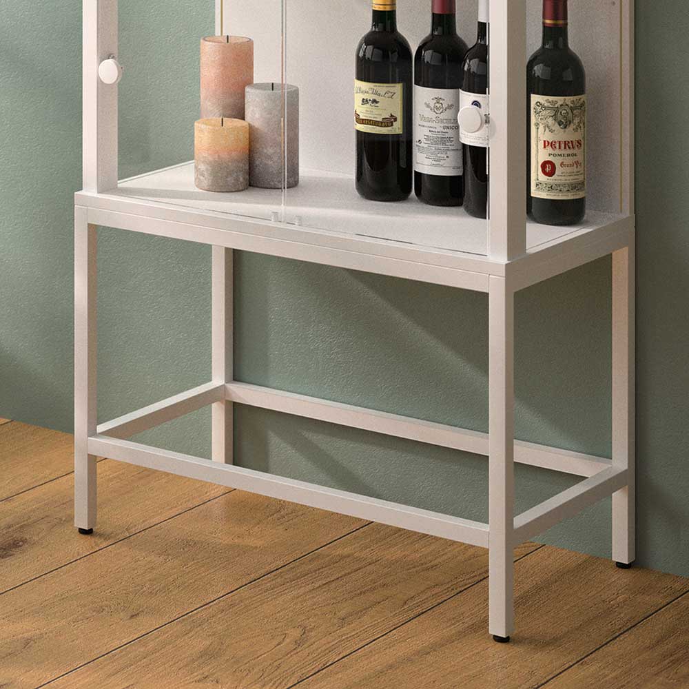 Weißer Esszimmervitrinenschrank Rosina Made in Germany - 58 cm breit