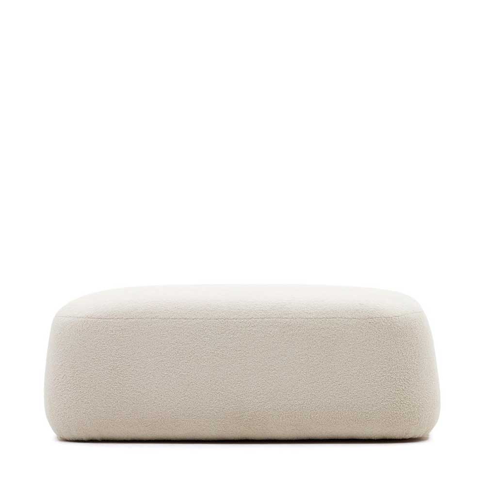 Boucle Couchhocker Troy in Offwhite im Skandi Design