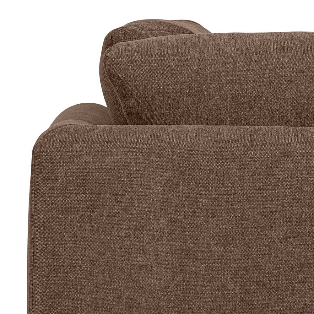 Eckelement Modul Sofa Rio in Braun mit Vierfußgestell aus Metall