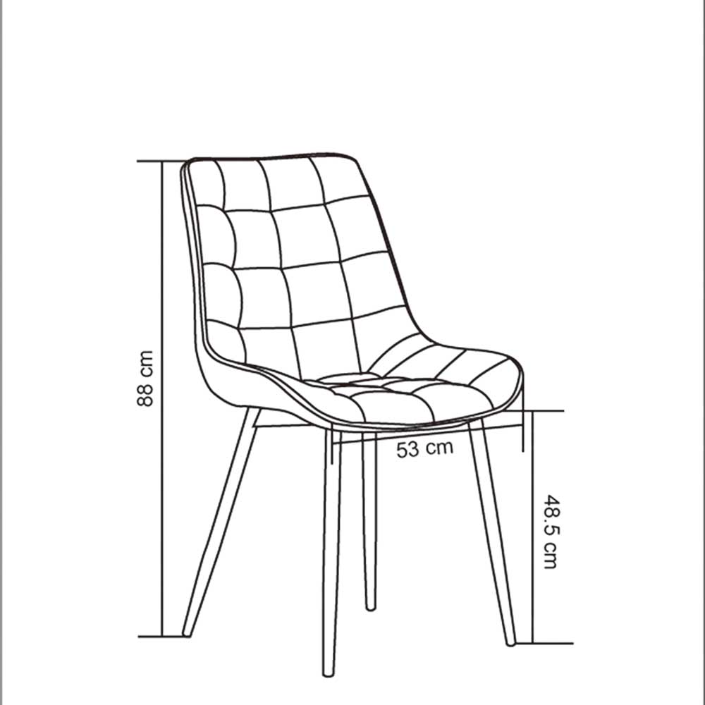 Moderne Polsterstühle Usilvea in Braun und Schwarz mit Gestell aus Metall (4er Set)