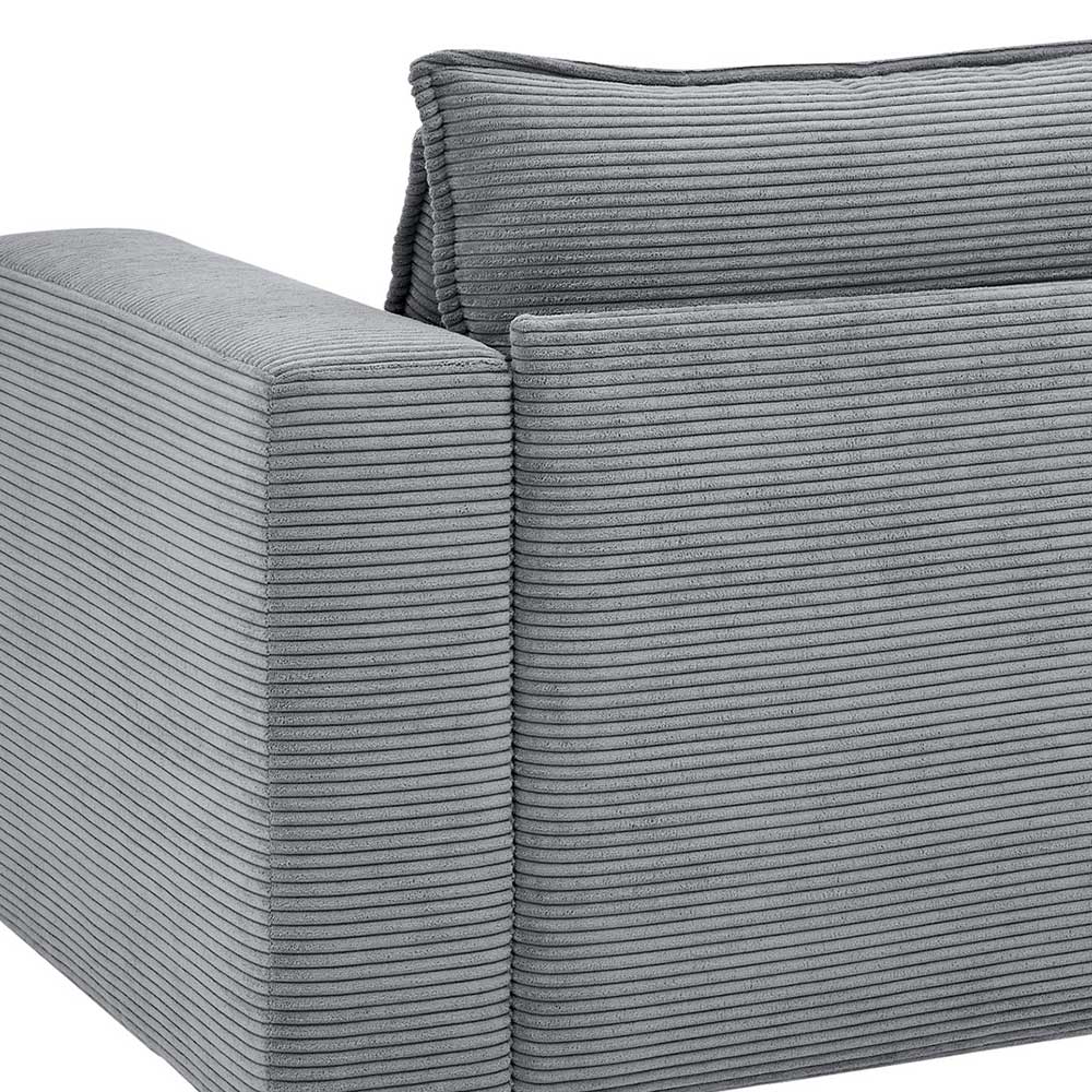 Zweisitzer Sofa Anthrazit Eltusa aus Cord 180 cm breit