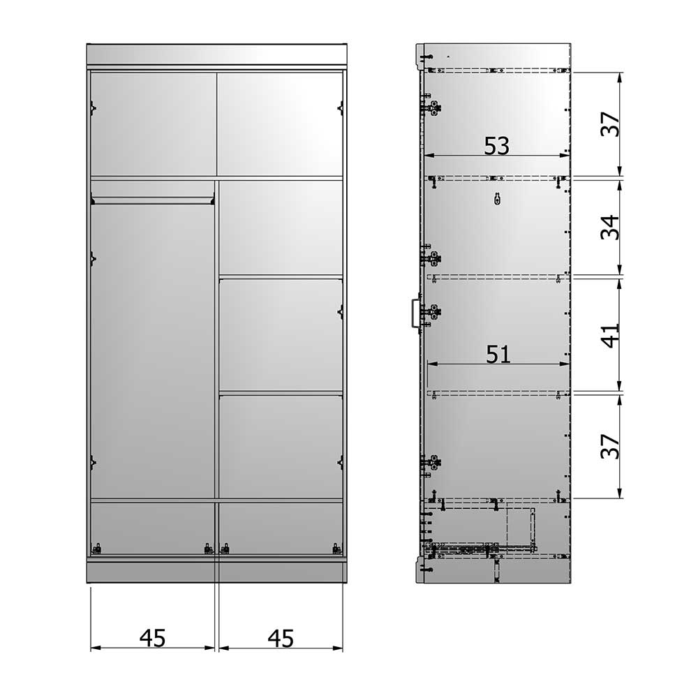 Kleiderschrank Holz Olcian im Skandi Design für Gästezimmer