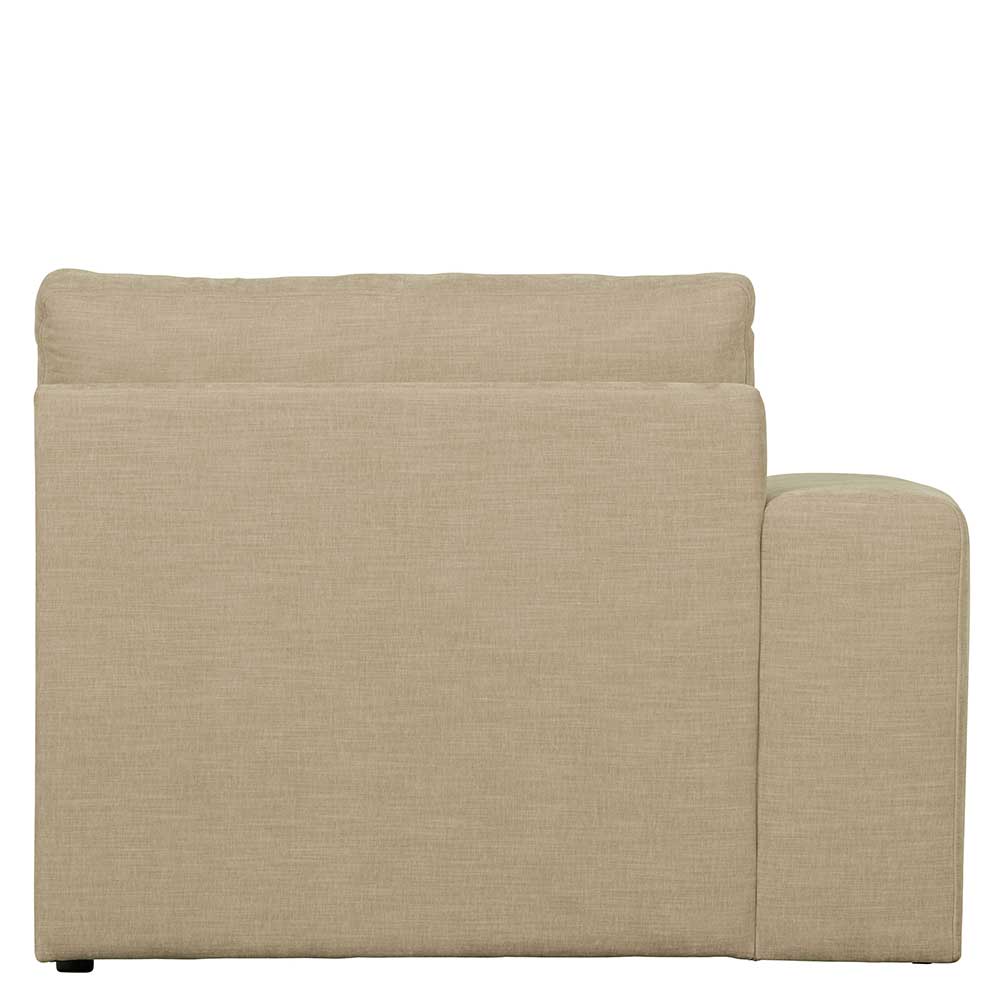 Sofa Element mit Armlehne links Pilamonia in Beige Rücken echt bezogen