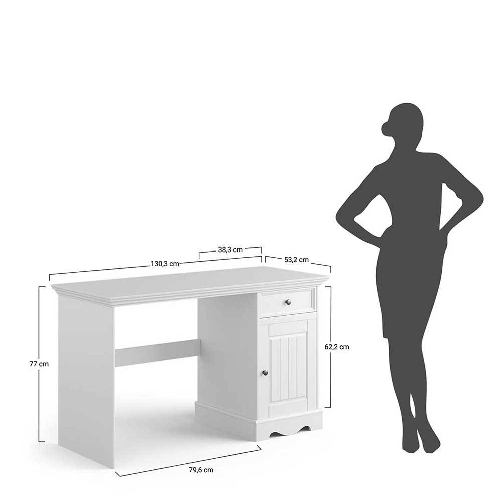 Schreibtisch Corao I im Landhausstil mit einer Schublade