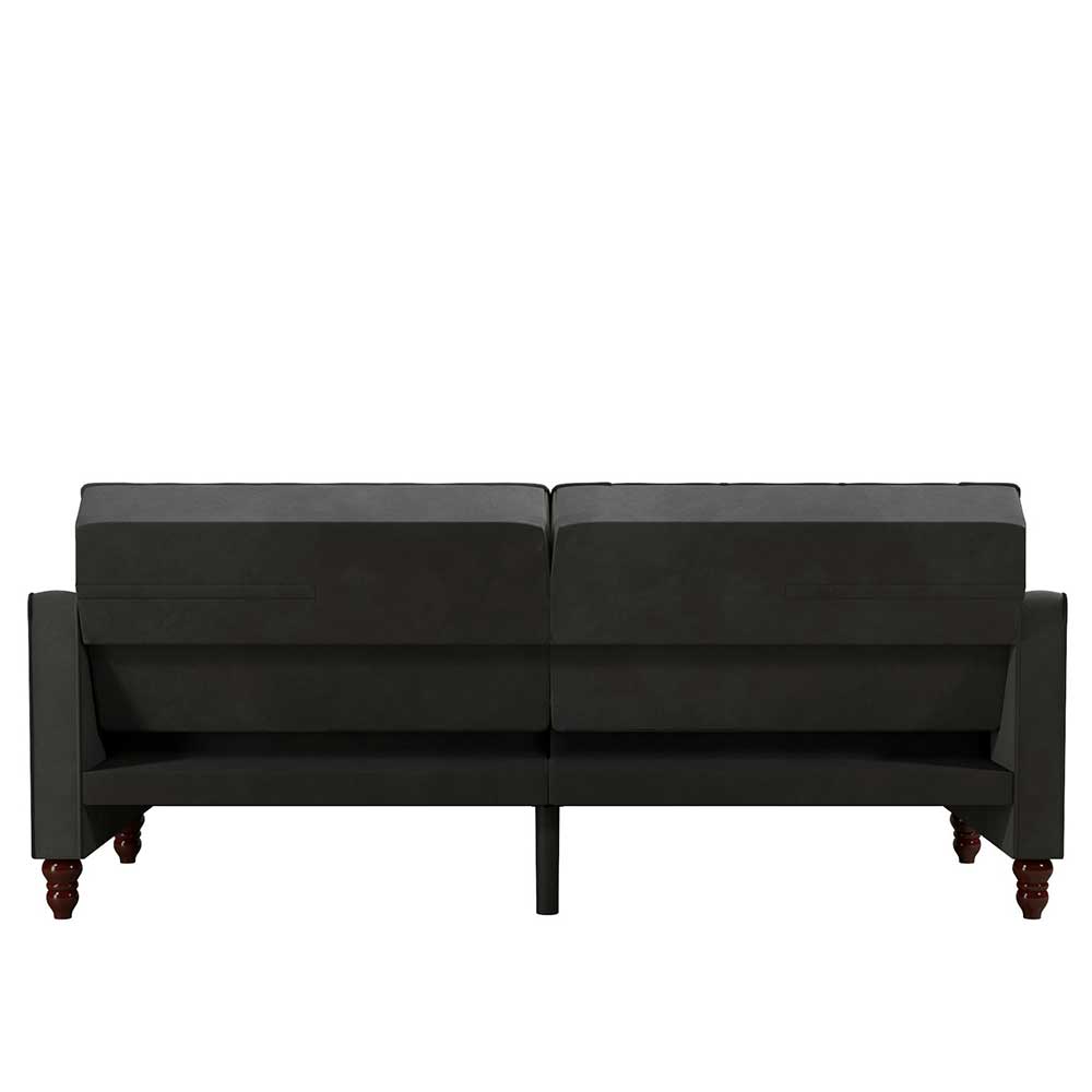 Ausklappbares Sofa Marena in Dunkelgrau Samt 207 cm breit