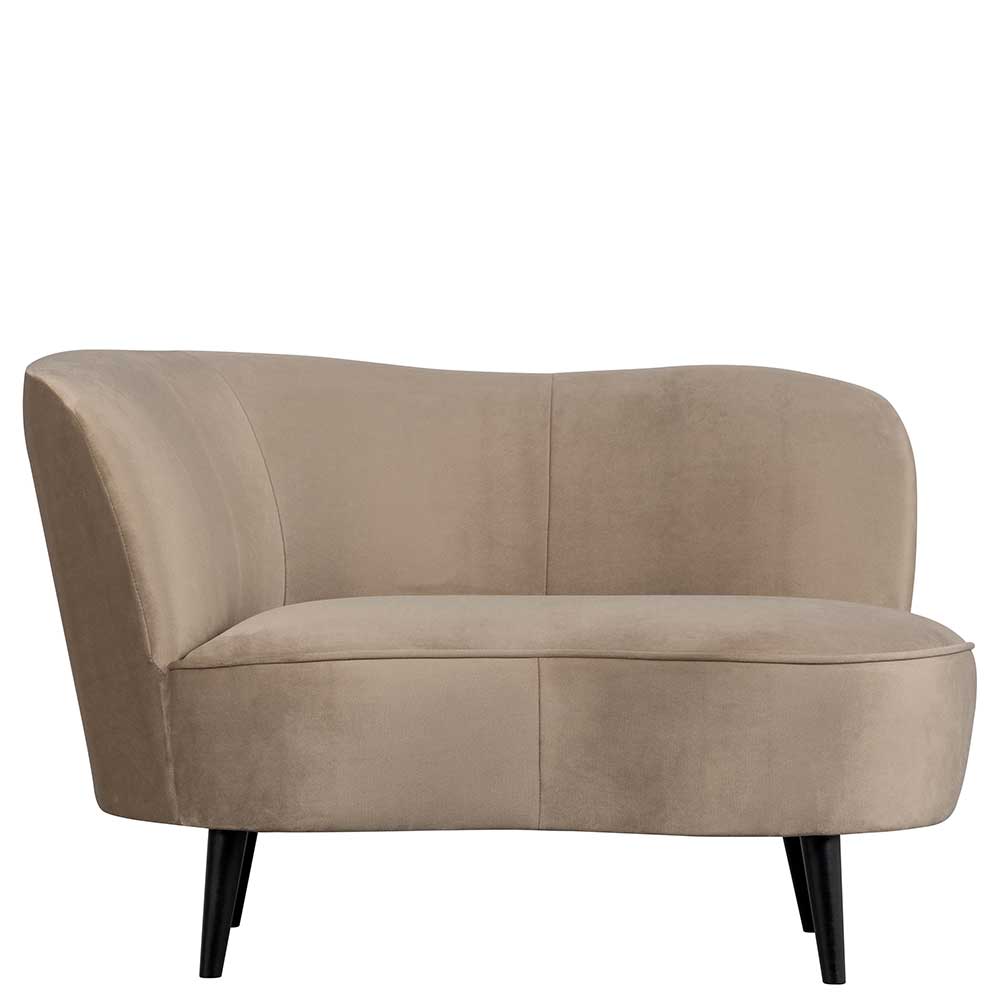 Lounge Sofa Garcia in Khaki Samt mit einem Sitzplatz