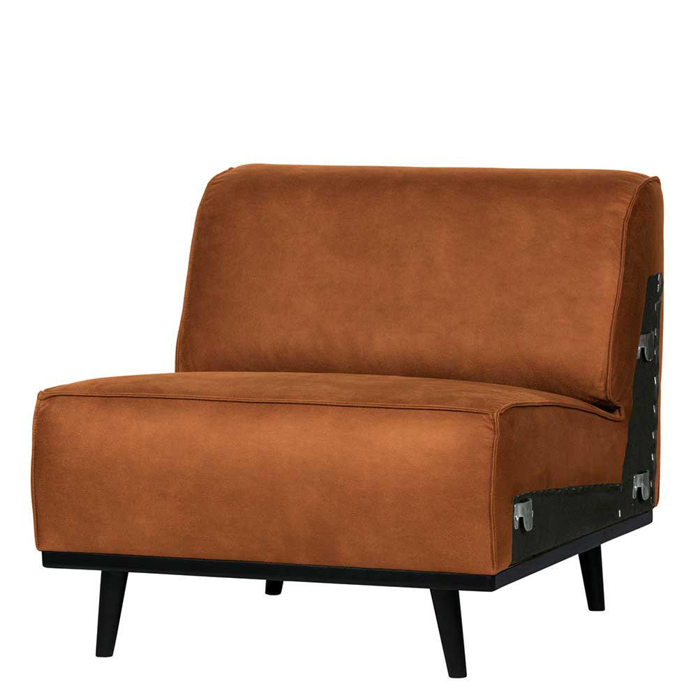 Modulcouch Element Fabijola in Cognac Braun aus Recyclingleder