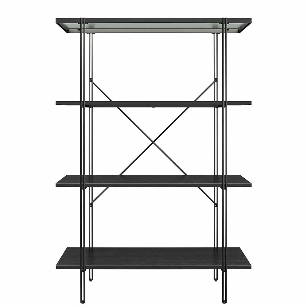 Schwarzes Standregal Tora in modernem Design 80 cm breit