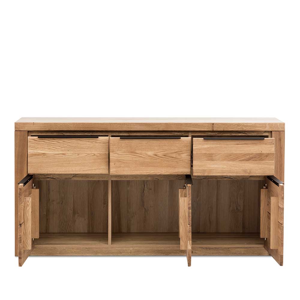 Sideboard Vroscian in Eichefarben mit Massivholztüren