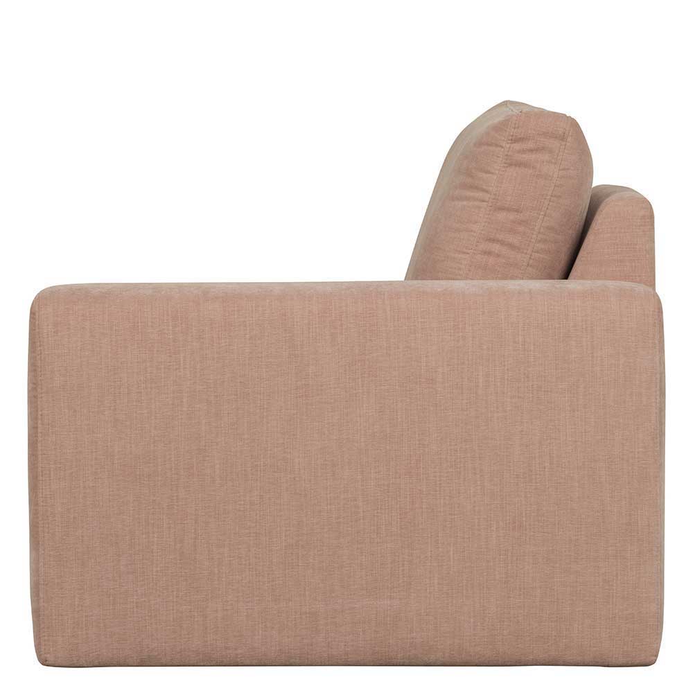 Rosa Dreisitzer Couch Oktamian - Modulsofa mit Armlehne