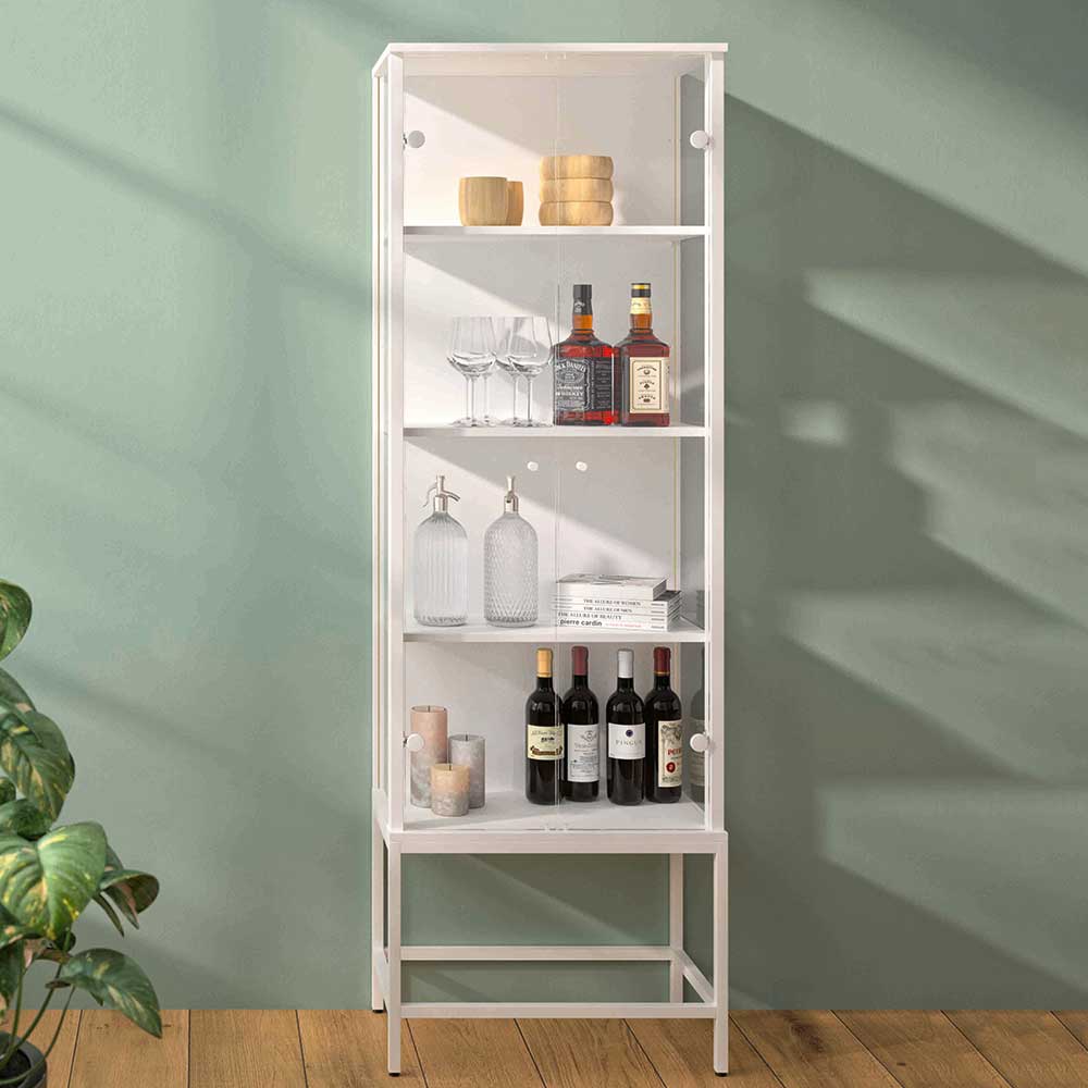 Weißer Esszimmervitrinenschrank Rosina Made in Germany - 58 cm breit