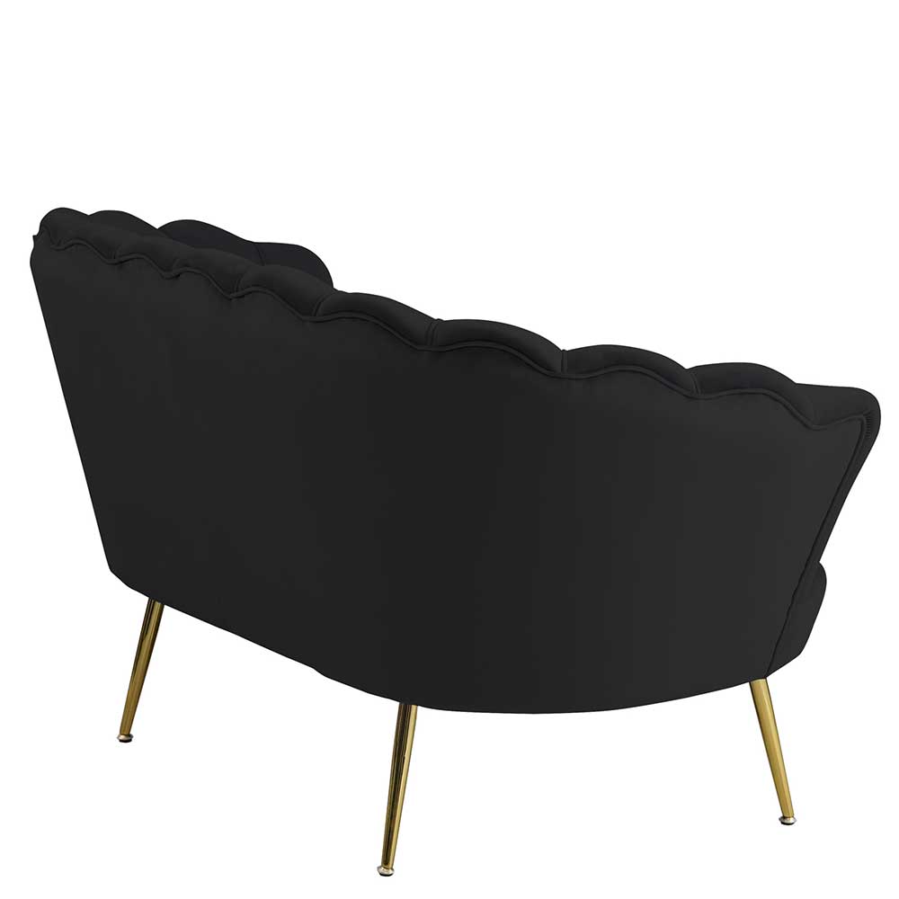 Design Couch Topper in Schwarz Samt muschelförmig