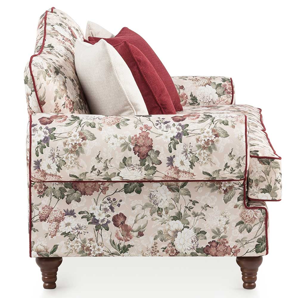 Wohnzimmer Sofa Envus im Vintage Landhausstil mit Blumen Muster