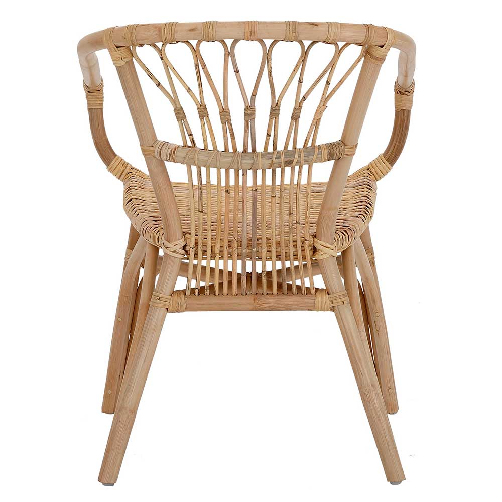 Landhaus Flechtstühle Lianarus in Beige aus Rattan (2er Set)