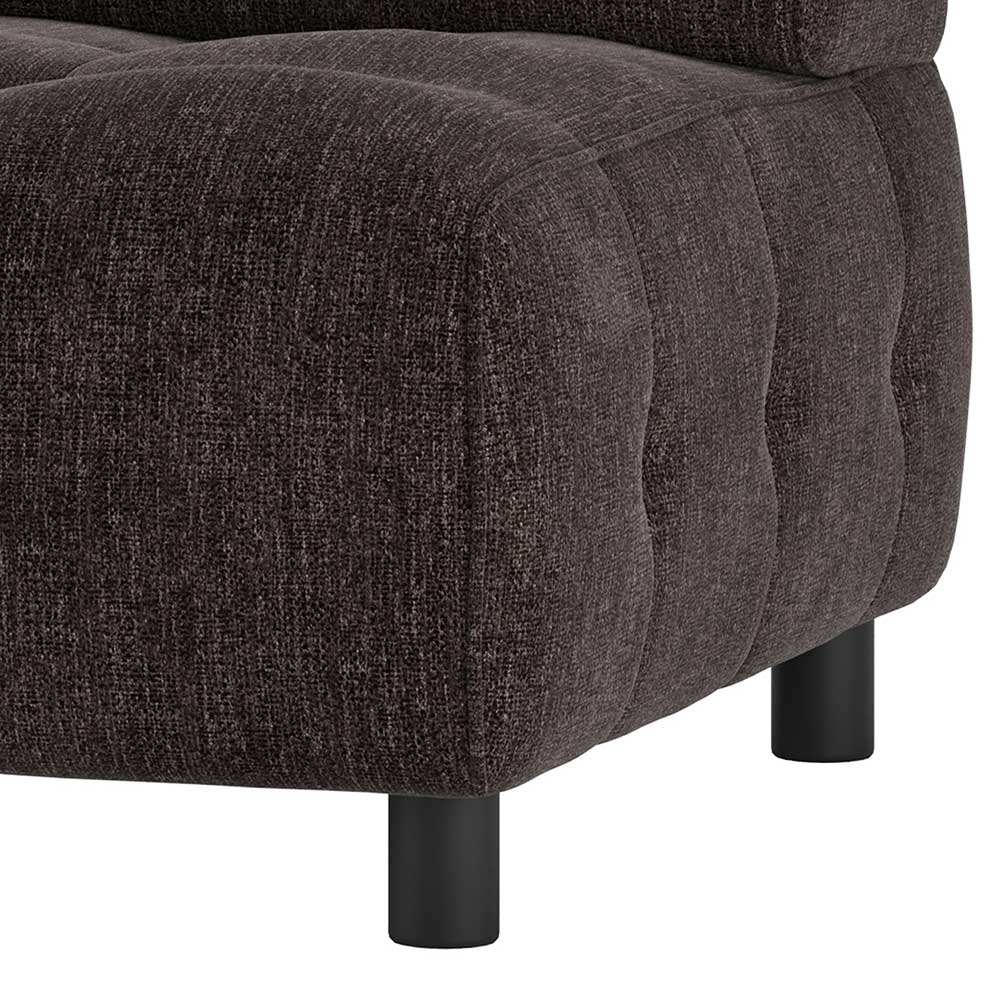 Modulsofa Element links Mareida in Graubraun mit Flachgewebebezug 122 cm breit