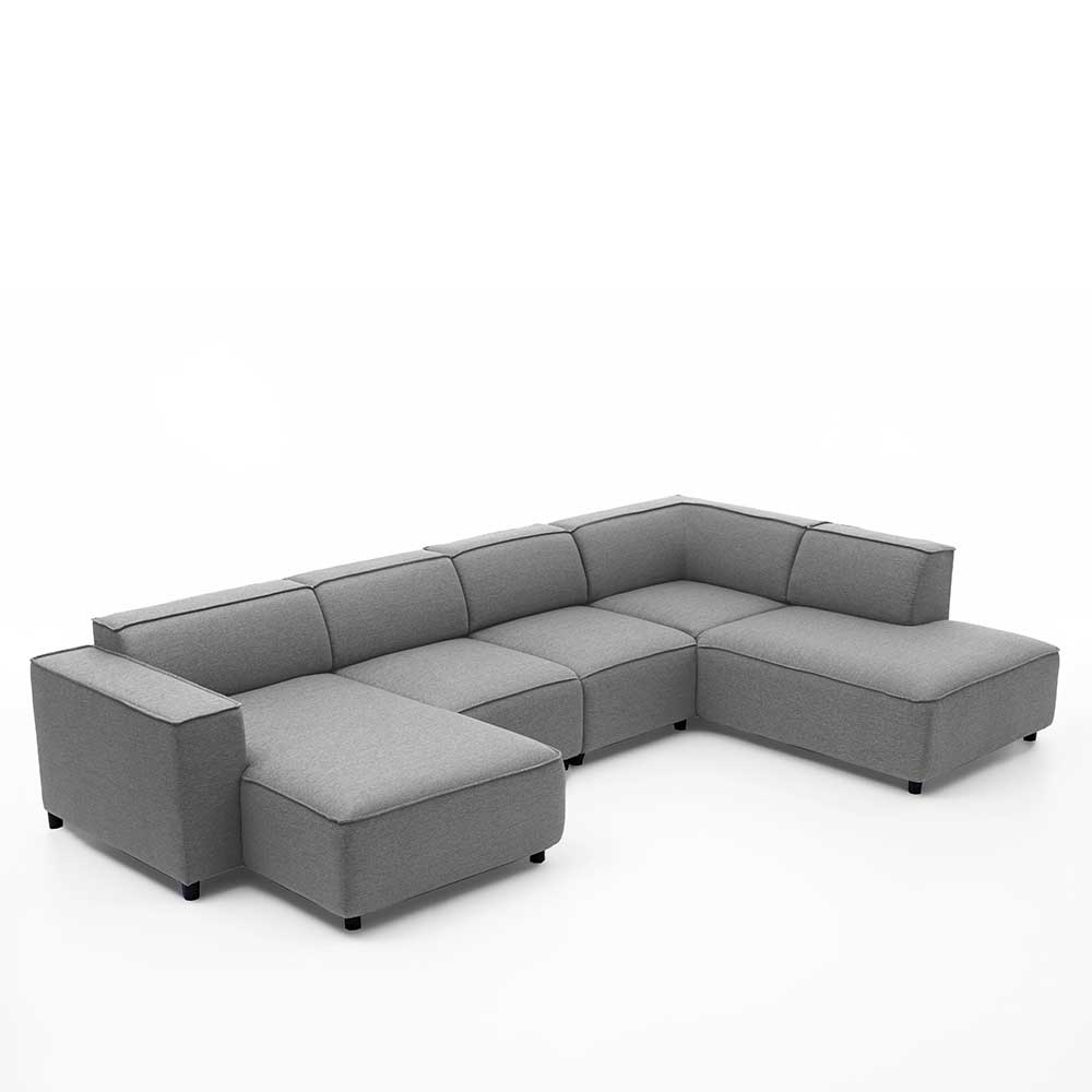 Hellgraue Couchlandschaft Yaderra 324 cm breit und 195 cm tief