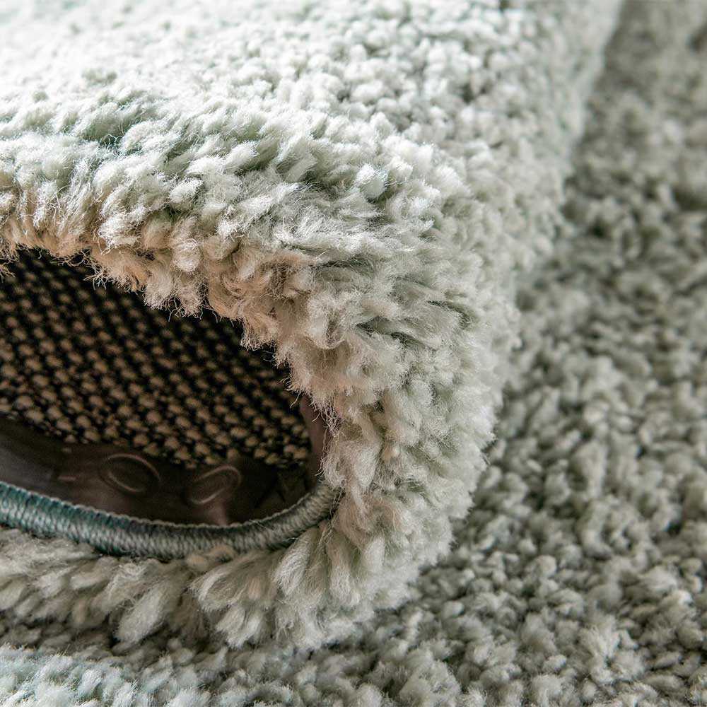 Skandi Teppich Botanios in Mintgrün und Cremefarben - Hochflor