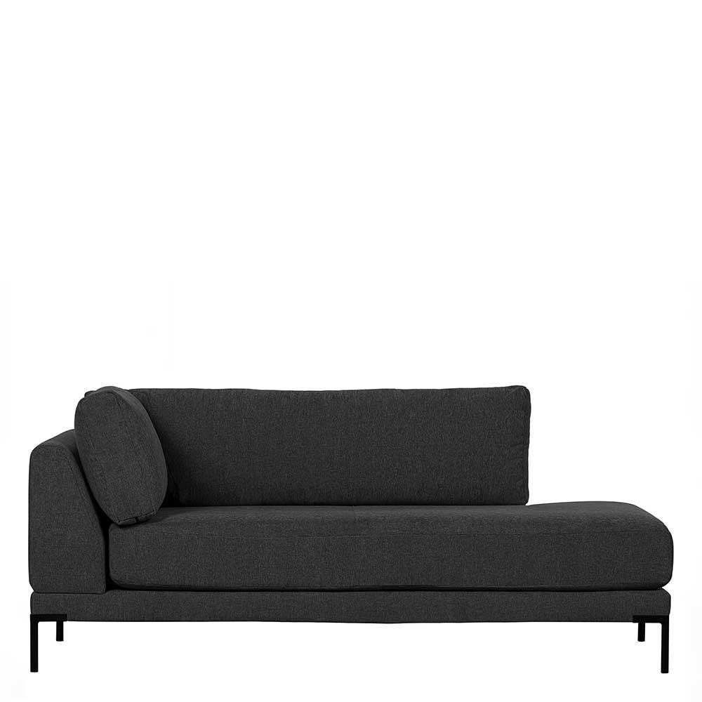 Modul Couch Chaiselongue Duffy in Dunkelgrau 200 cm breit